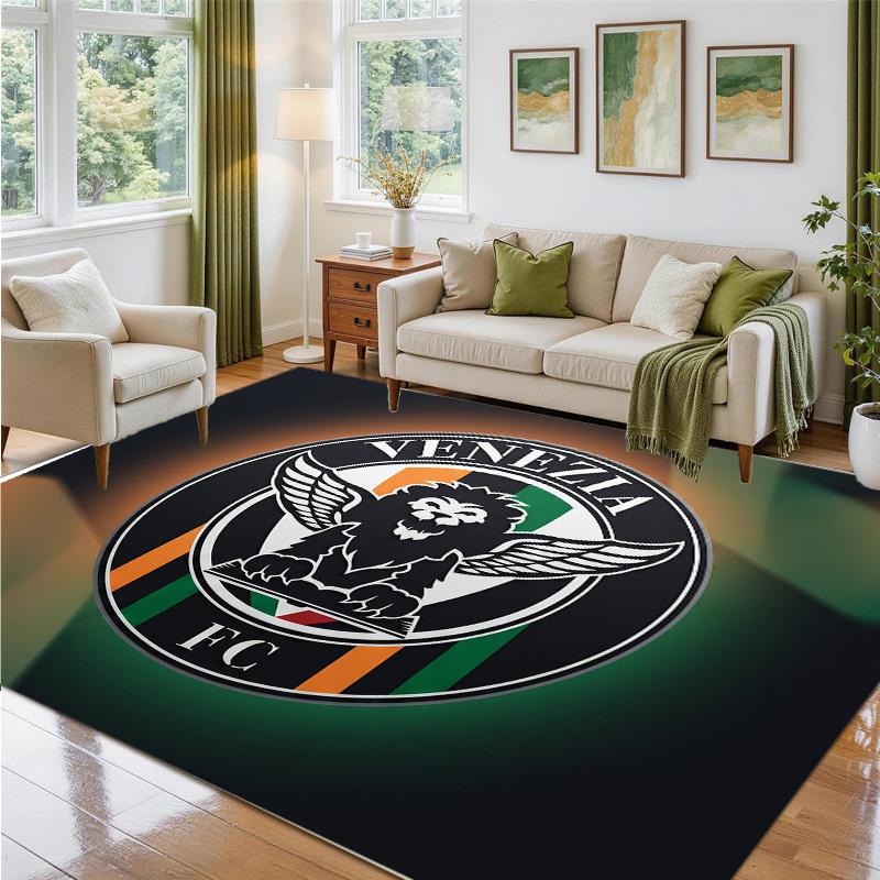 Venezia FC Football Design Crystal Velvet Rug Soft Decorative Mat for Bedroom Entrance