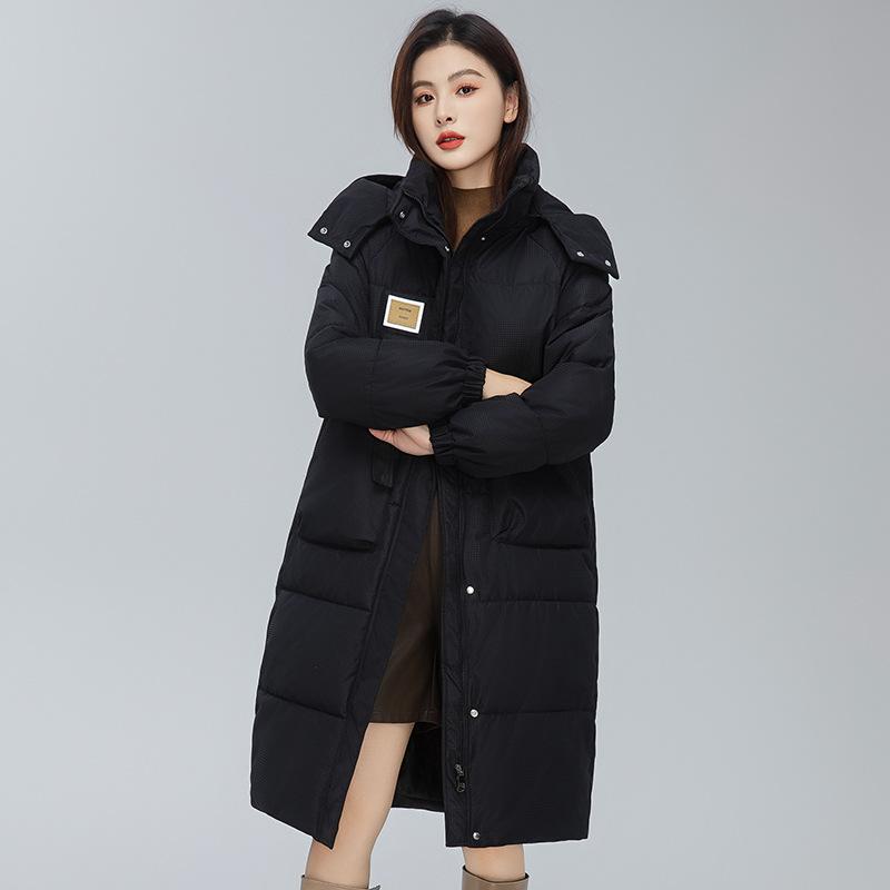 Down Cotton-padded Jacket Female Winter New Long Hooded Joker Bread Coat Cotton-padded Jacket Coat Thick.