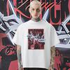 Silver Chain Round Collar Loose Short Sleeve Tops Harajuku Men's Clothes Graphic Hip-Hop Tee Fashion T Shirt Frivolous Tees