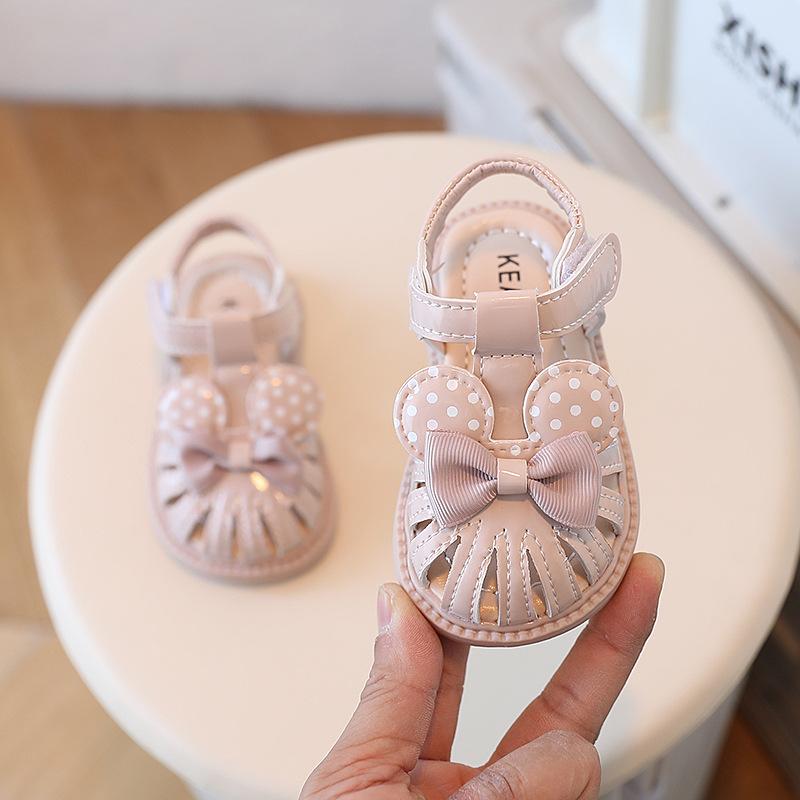 Summer Baby Girls Sandals Bowknot Sweet Pink Princess Toddler Shoes Flat Soft Sole Kids Shoes Fashion Casual Beach Sandalias