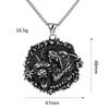 Vintage Viking Style Double Wolf Celtic Knot Stainless Steel Mens Necklace Pendant