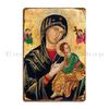 Our Lady Of Perpetual Help Russian Orthodox Icon Madonna And Child Virgin Mary Metal Plaque Poster Bar Create Tin Sign Poster