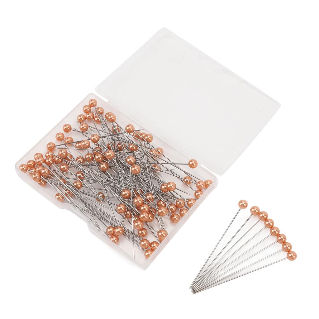 100Pcs Pearlized Head Pins Sewing Quilting Straight for Bouquets Floral Fabric
