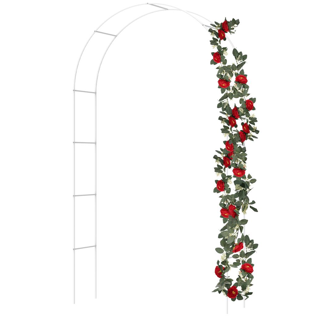 240cm Wedding Arche Metal Garden Arch Trellis Stand Climbing Plant Sturdy DIY Frame for Wedding Birthday Party Decoration New