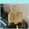 Street Style Schalen-Tasche für Damen mit Kette und Nieten Pu-Material Kleine Umhängetasche für den täglichen Gebrauch