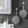 1pc Hanging Chenille Hand Wipes Kitchen Bathroom Hand Towel Ball with Hanging Loops Quick Dry Soft Absorbent Microfiber Towels