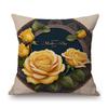 Flower Wreath Floral Letter Art Mother Day Gift For Mama Gratitution Decorative Sofa Throw Pillow Case Linen Cushion Cover