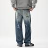 Loose version of jeans men's autumn and winter new washed old straight American street cleanfit retro jeans