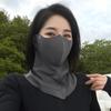 UV Protection Sunscreen Mask Solid Color Sunscreen Face Scarf Elastic Ice Silk Mask  Windproof