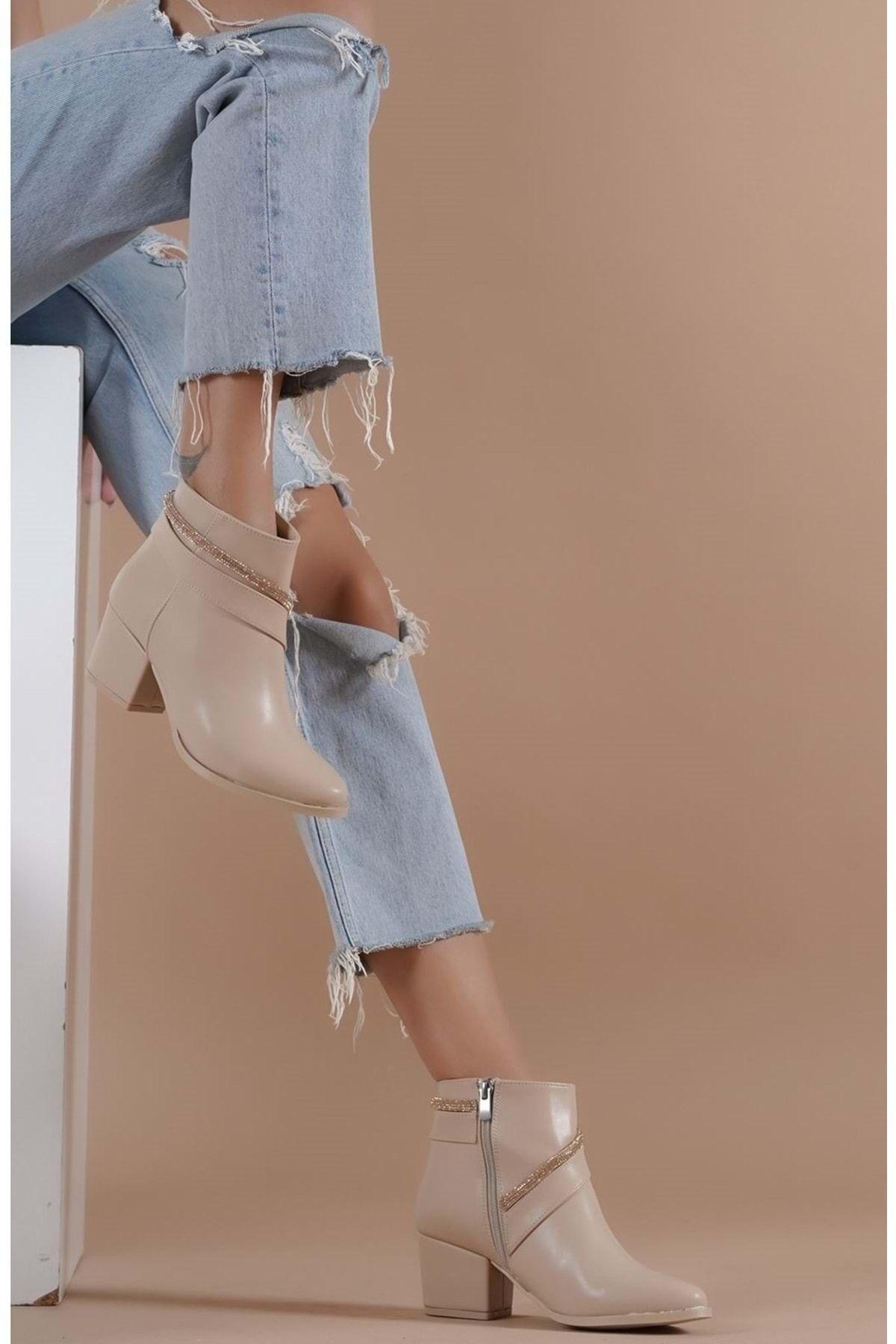 

Women Modern Stylish Fashion Boots Boots Feles Stripe Stone Detail Boots Ten 38