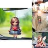 Unique Acrylic Car Pendant Charming Cartoon Design Versatile Home Decor Accessory