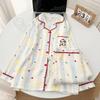 Shell Edge Cloud Cotton Long Apple Puppy Pajamas - Women's Long Sleeve Spring Autumn Home Wear Set