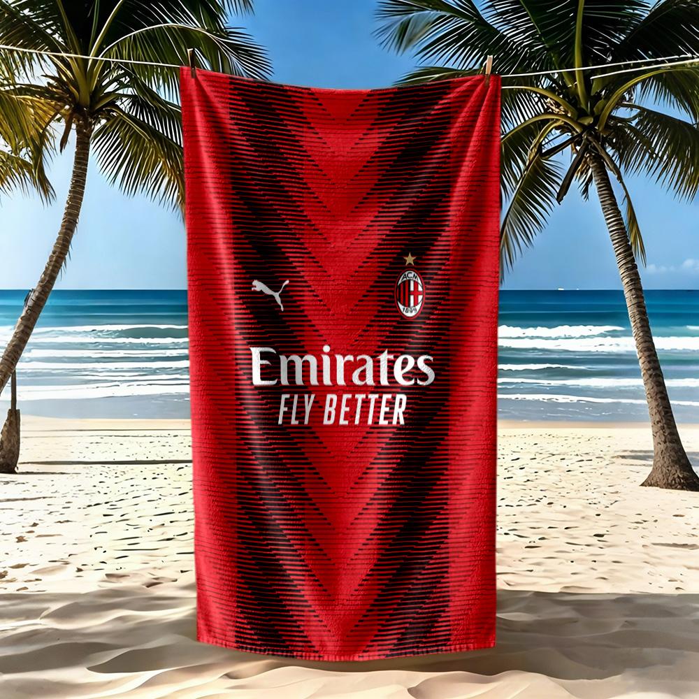 Ac Milan Beach Towel Soft Durable Quickdry Comfortable Lightweight Suitable For Swimming Gym Camping Yoga Vacation
