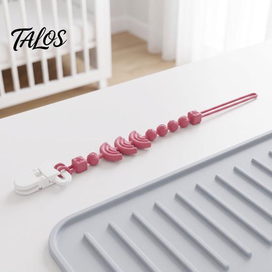 Silicone Pacifier Clip with Teether for Infants, BPA-Free Chewable Baby Anti-Drop Holder Universal Strap Chain 0-24 Months, Boil-Safe Integrated