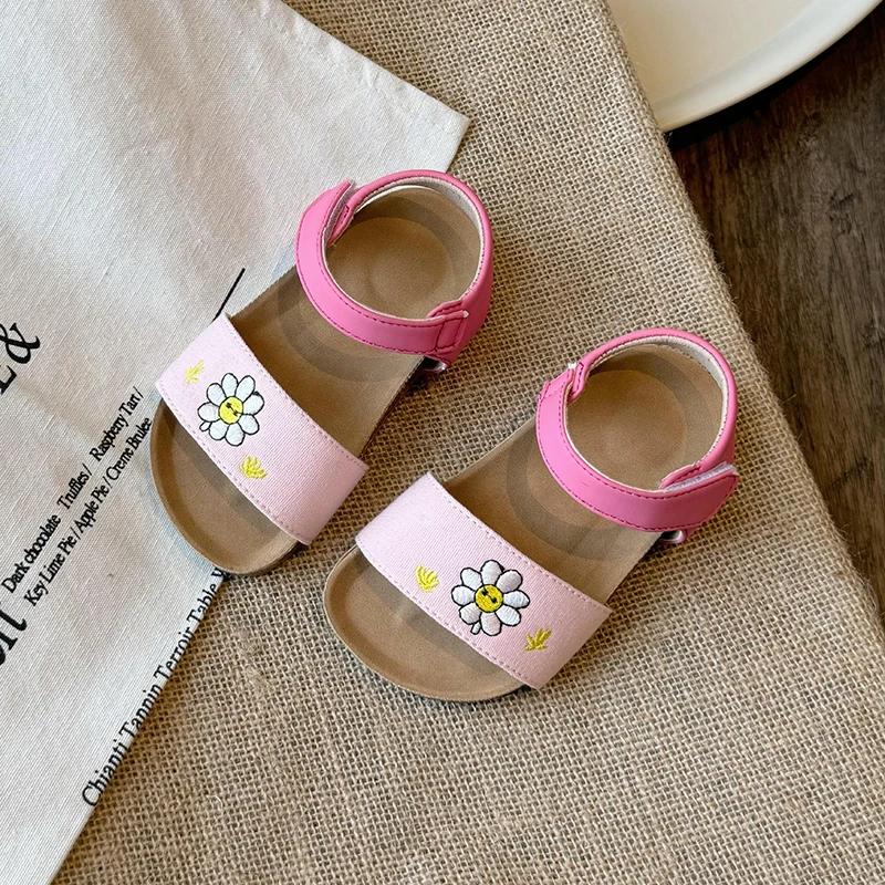 

Сандалии для девочек с изображением животных и цветов из мультфильмов, милые, мягкие, летние, 2024, новые, модные, детские, сандалии для малышей, высокое качество, специальный дизайн 24 розовый