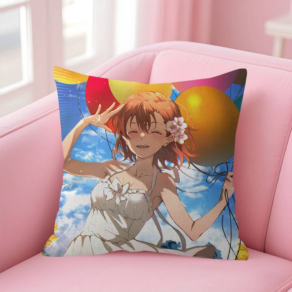 A Certain Scientific Railgun Cushion Cover Car Throw Pillow Case For Sofa Car Christmas Gift