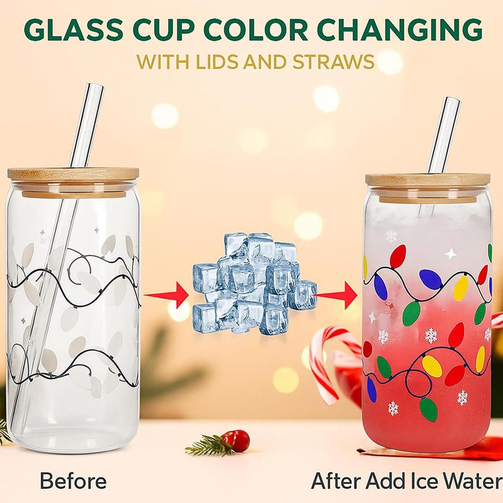 Farbwechselnde Weihnachtstasse Wiederverwendbarer Kaffeebecher Farbwechselnde Weihnachtstassen mit Deckel für Cappuccino Tee Latte Milch Soda