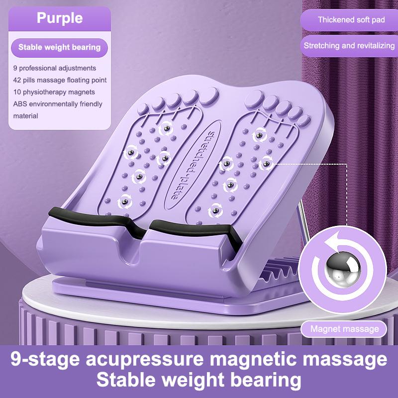 

1 шт. Регулируемая наклонная доска для прямых ног, для формирования ног, для растяжки икр, для массажа икр, магнитная доска для растяжки, складная диагональная доска фиолетовый