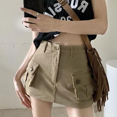 2024 Women's High-Waist Retro Denim A-Line Mini Skirt - Summer Slim Fit