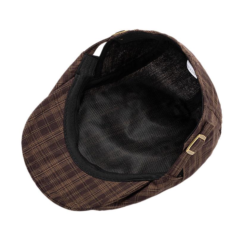 Plaid Forward Hat Men's Retro British Style Cap Spring Autumn Breathable Hat Women's Sun Hat