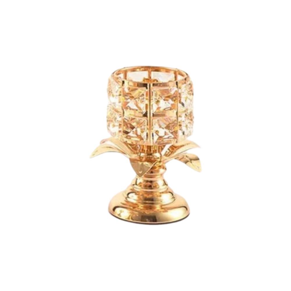

Luxury Crystal Candle Stand Non-slip Base Wedding Candelabra Christmas Decoration Gold S