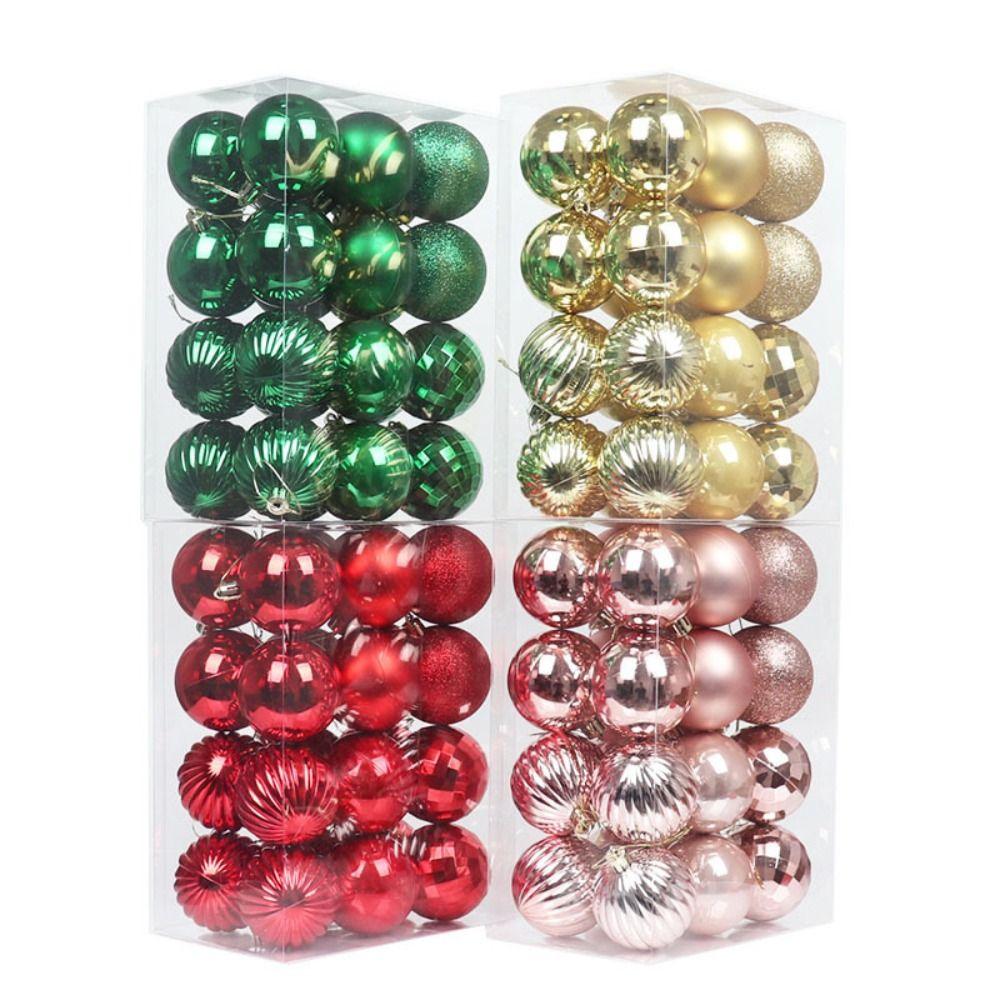 24PCS 11 Colors Christmas Ball Set Plastic Xmas Baubles High-quality Christmas Tree Balls  Home