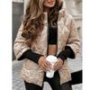 Autunno e Inverno, Nuovi Stili, Moda, Giacca con Cappuccio, Manica Lunga Larga, Patchwork, Cotone, Giacca, Capo d'Abbigliamento Esterno, Donna