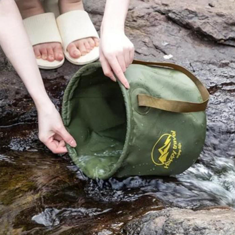 10L Camping Bucket Waterproof Water Storage Bucket Portable Water Bag Foldable Basin With Handle Camping Supplies