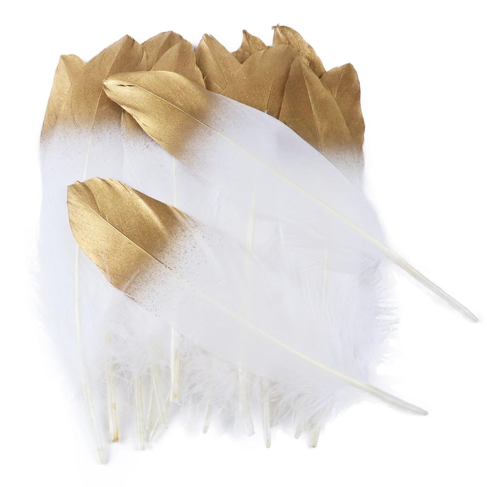 10/50pcs Gold White Goose Feathers Dyed Colorful Natural Gooset Plumes 15-20CM Costume Party Decor Feathers for Craft