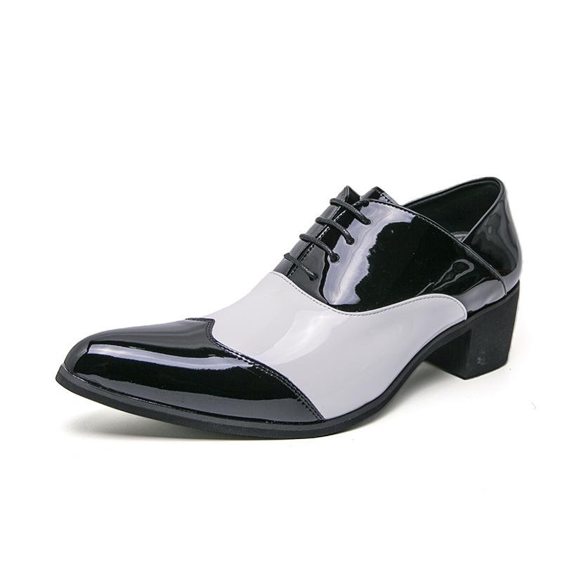 Men s Plus Size Color Block Pointed Toe Leather Slip-On Loafers - Business & Casual, Spring/Autumn 42