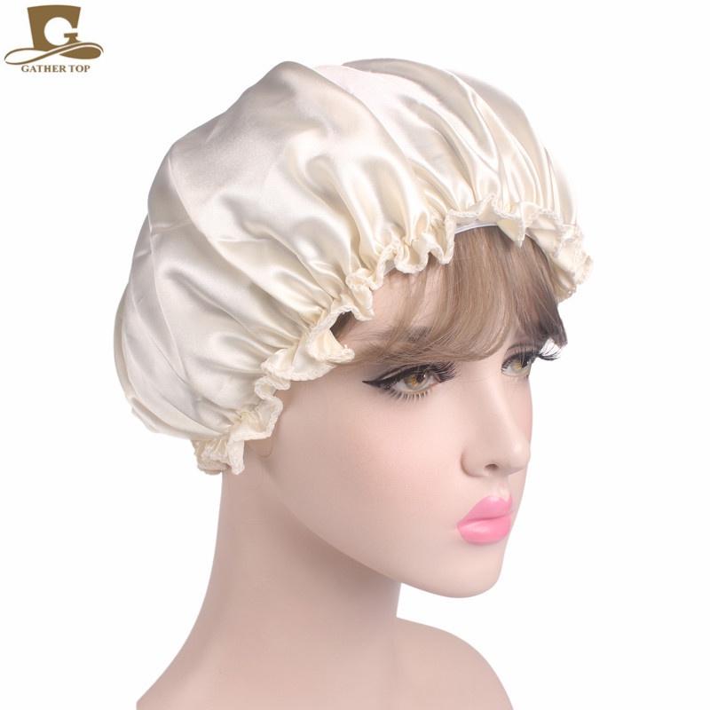 Luxurious Satin Sleep Night Cap For Curly Hair Beauty Salon Head Cover Bonnet Hat