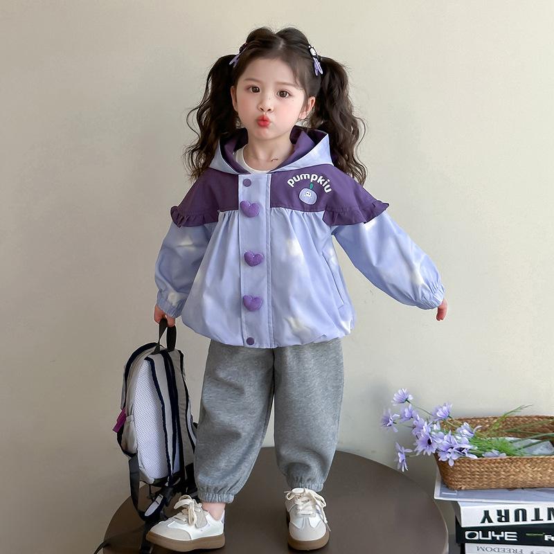 2025 Girls' Versatile Hooded Autumn Jacket - Baby Windbreaker