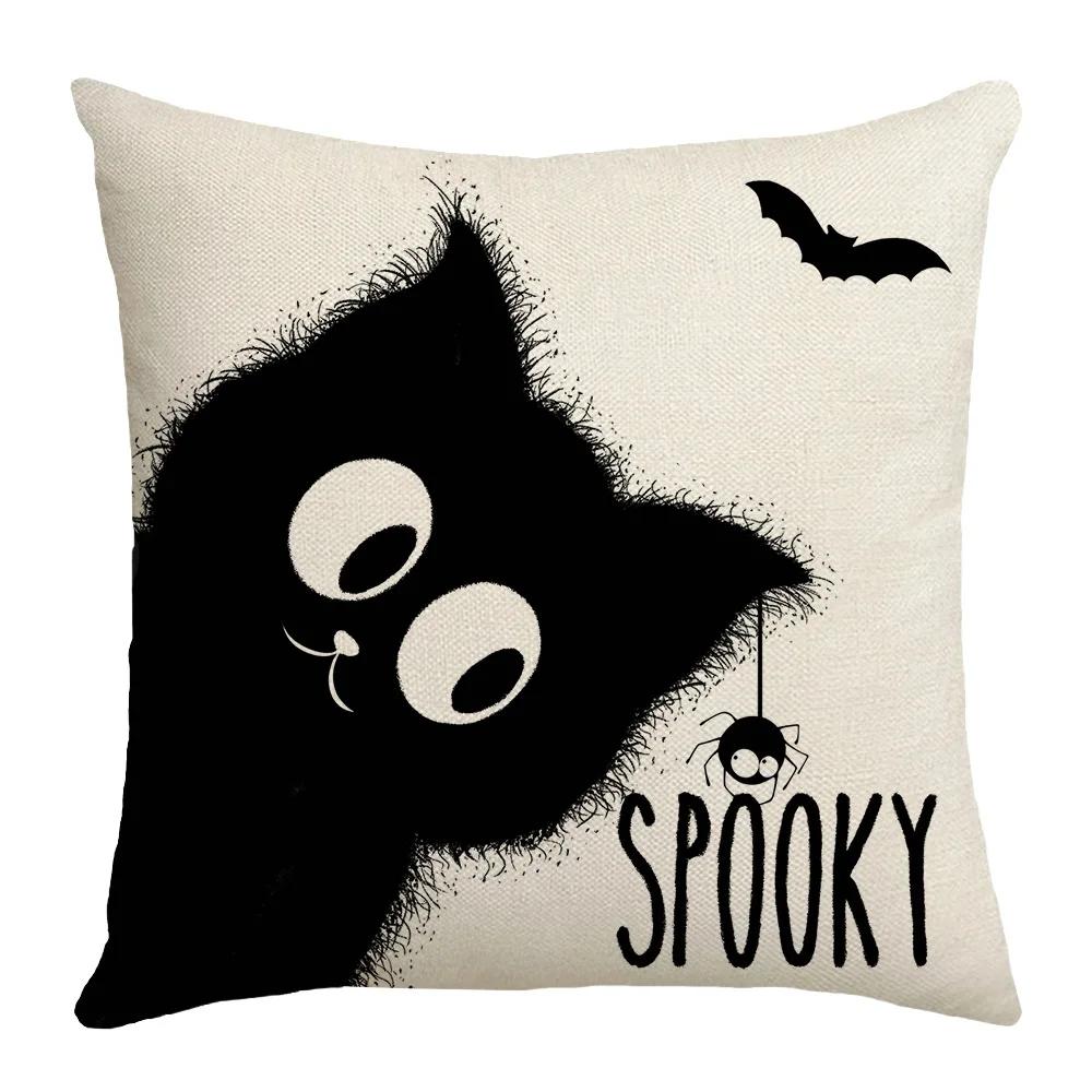 Pumpkin Ghost Print Pillowcase Halloween Decorations Couch Cushion Cover Home Decor Pillow Cover Cojines Decorativos Para Sofá