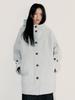 Oafish Rich Wool Half Coat, Gray