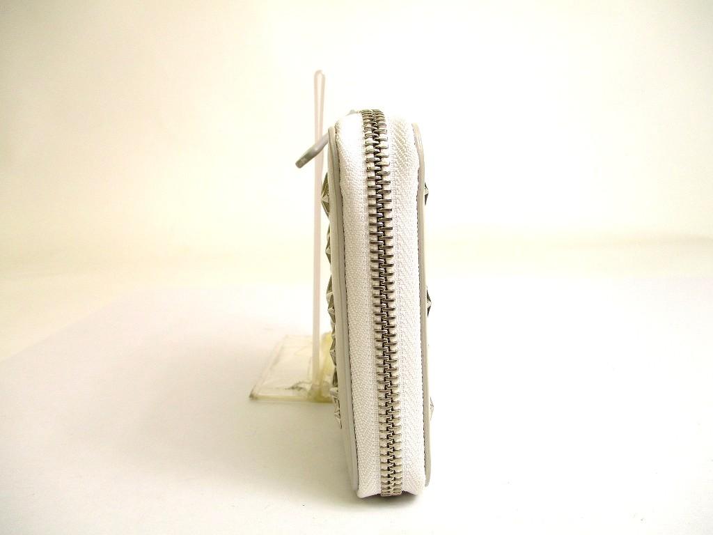 Authentisches Jimmy Choo Stars Kreideleder Bifold-Portemonnaie Kompaktes Portemonnaie #a859 Aufgearbeitet