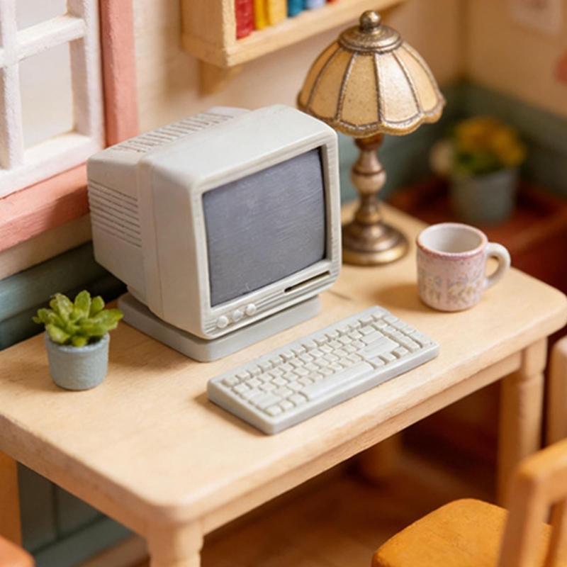 12 Scale Traditional Desktop Computer Model For Miniature Room Arrangements Constructed From Safe