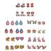 4 Pairs Double Sided Fashion Pattern Diamond Painting DIY Earring Making Kit Holiday Diamond Art Earrings Women Girls Tool Kit