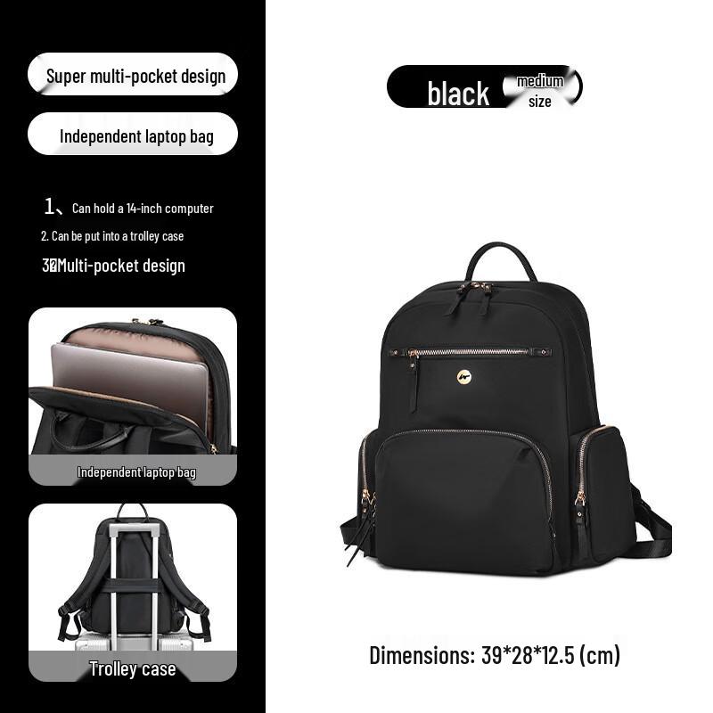 Women s Casual Nylon Laptop Backpack Medium