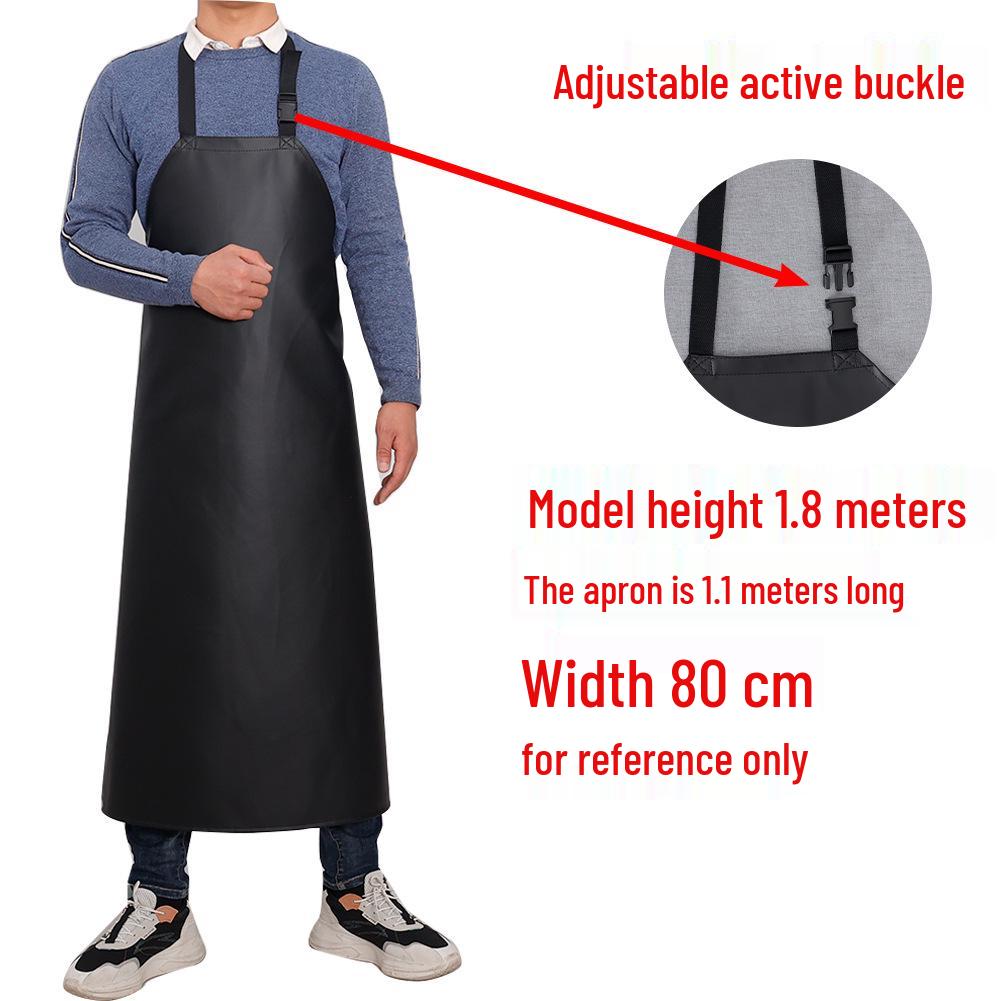 Men's Waterproof & Oil-Proof Leather Apron - Durable, Wear-Resistant, Long-Style for Cooking & Household Tasks
