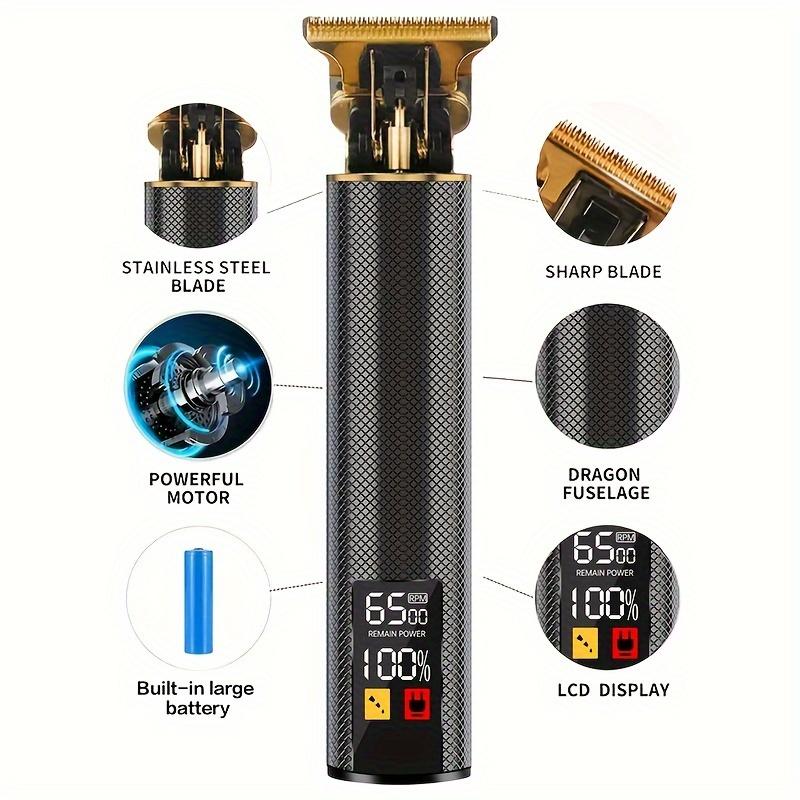 Kit Tondeuses et Tondeuses à Cheveux Professionnelles Vintage, Ensemble Rechargeable Sans Fil pour Coupe de Cheveux et Toilettage pour Hommes, Tondeuse à Barbe Avec