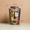 Resin Abstract Art Painted Flower Pot Colorful Figures Facial Sculptures Human Face Flower Pots Maya Statue Home Decoration