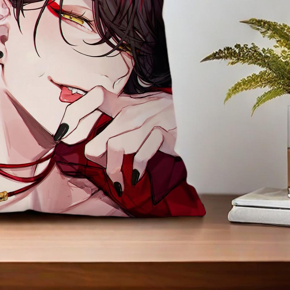 Vtuber Vox Akuma Cute Anime cushion For Bedroom Car Coffee Shop Room Soft and Living Room Sofa Decorative Pillow Cover Case