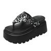 Fashion New 8 Cm Waterproof Platform Bling Designer Brand Flip-flops Women Summer Sexy Clip Toe Platform Sandals Comfortable Beach Shoes