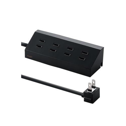 ELECOM Power Tap Design Tap Angle Corner 4 Ports 2.0m Black AVT-D9-2420BK