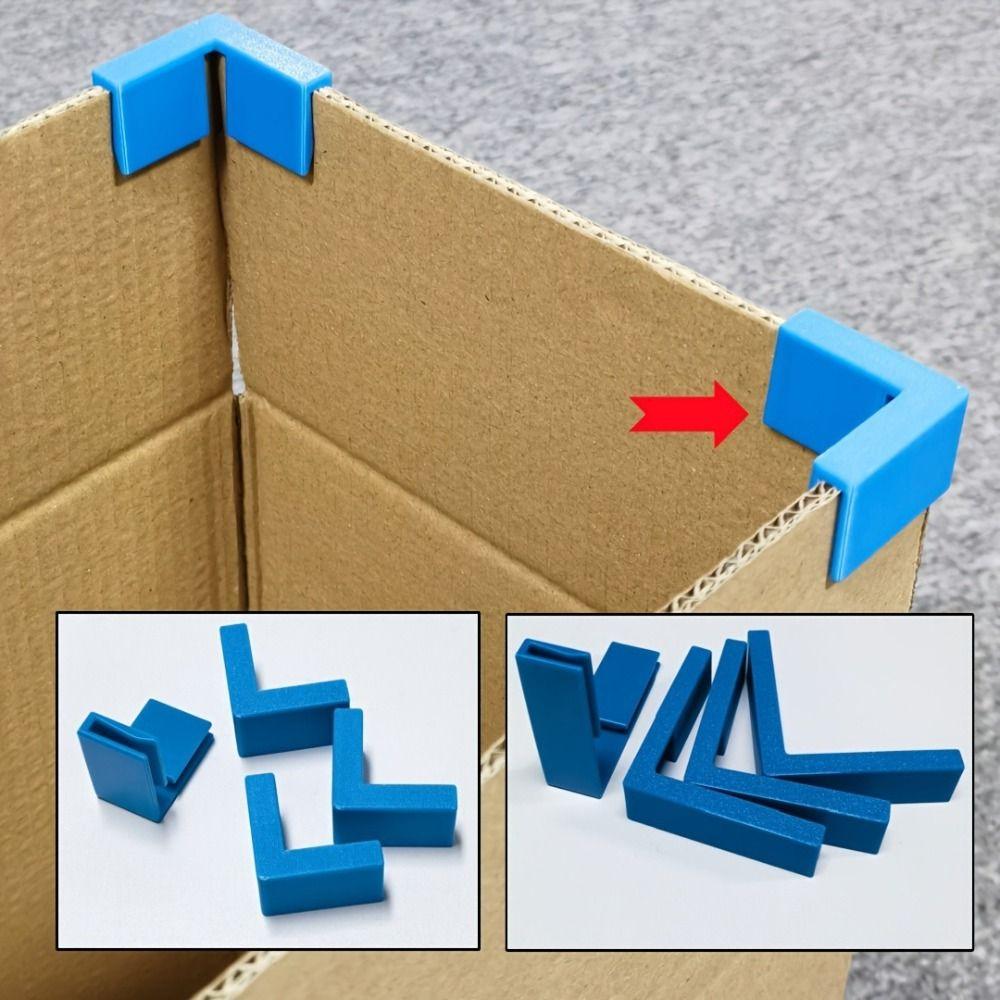 4Pcs 3D Printed Box Edge Clamps Reusable Corner Fixing Cardboard Corner Clips Storage Bucket Making