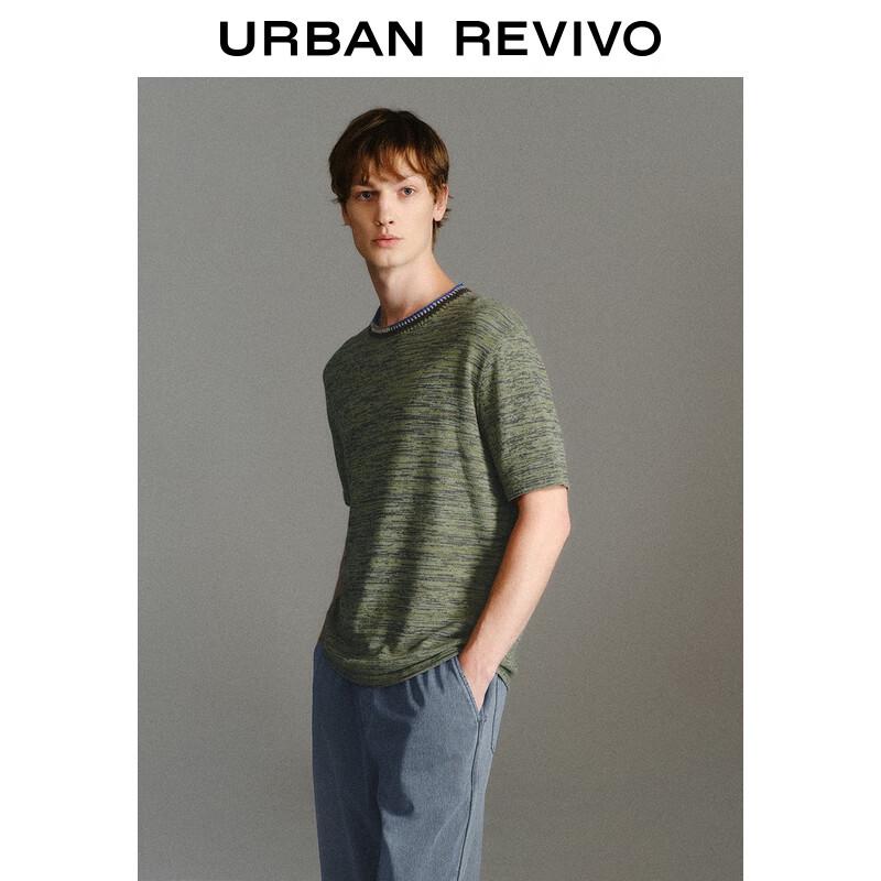 UR Men's Retro Color-block Knit Polo Shirt