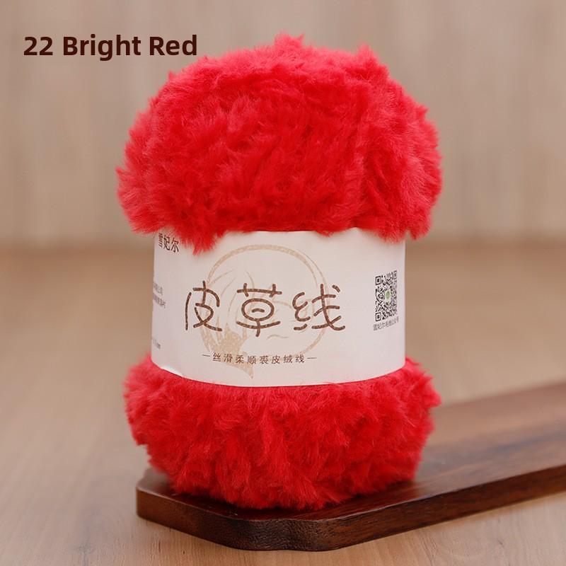 Hand Knitted Fur Yarn Long Hair Hat Scarf DIY Wool Yarn Simulation Fur Crt Material Autumn Faion Accories