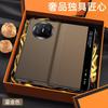 Luxury Genuine Leather Smart Window Protective Case For Huawei Mate X6 X5 X3 Collection Version Clamshell Folding Cover