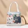 Panda Pattern Canvas Handheld Bag With Embroidery For Casual Day Use