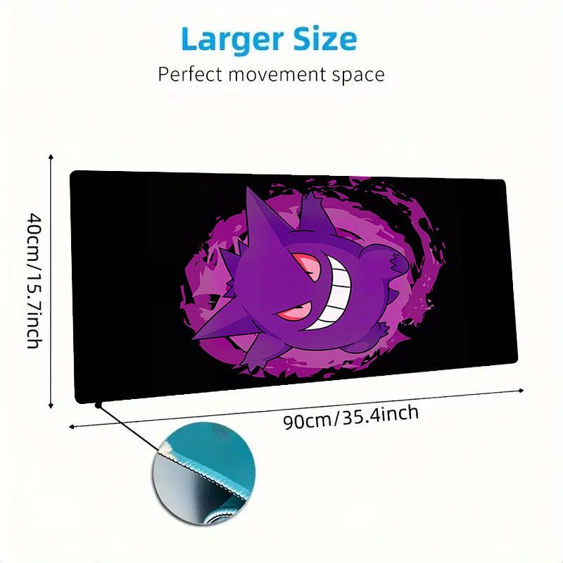Gengar Cartoon Mouse Pad, Large Gaming Desk Mat, Non-slip XXL Mousepad for Laptop & Tablet, Mini PC Playmat with Stitched Edges